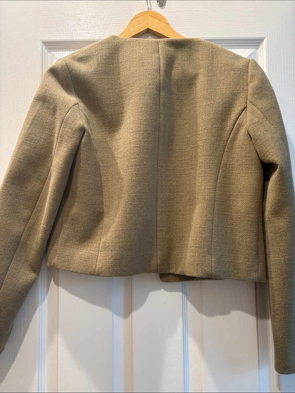 ZARA TWEED COLLARLESS COAT- size XS NWOT - Picture 4 of 4